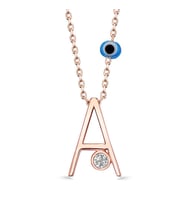 Kişiye Özel Gümüş Harf Kolye Model 2 (Rose)