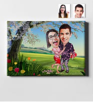 BK Gift Kişiye Özel Karikatür Kanvas Tablo 50x70cm 6
