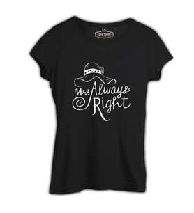Mrs. Always Right Şapka Siyah Kadın Tshirt