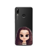 Kıvırcık Saçlı Kız Tasarımlı Süper Şeffaf Silikon Telefon Kılıfı Huawei P Smart 