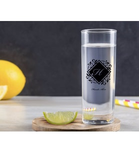 BK Gift Kişiye Özel Renkli Baskılı Baş Harf İsim Tasarımlı Vodka Bardağı-10 (Beyaz)