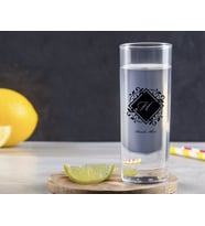BK Gift Kişiye Özel Renkli Baskılı Baş Harf İsim Tasarımlı Vodka Bardağı-10 (Beyaz)