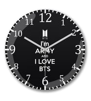 Love BTS Duvar Saati Bombeli Gercek Cam