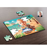 BK Gift Kişiye Özel Bebek Doğum Günü Karikatürlü Ahşap Puzzle-1