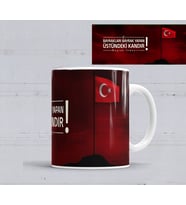 Bayrakları Bayrak Yapan Üstündeki Kandır Kupa Bardak Porselen