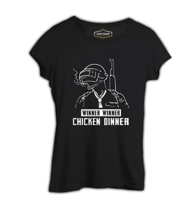 PUBG - Winner Winner Siyah Kadın Tshirt