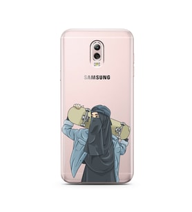 Kaykay Kız Tasarım Süper Şeffaf Silikon Telefon Kılıfı Samsung C8 