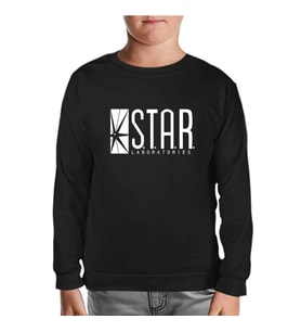 Flash - S.T.A.R. Laboratories Siyah Çocuk Sweatshirt