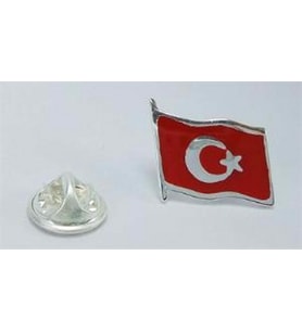Türk Bayrağı Mineli Gümüş Rozet 6018602381377