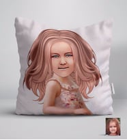 BK Gift Kişiye Özel Kız Çocuk İllüstrasyon Tasarımlı Beyaz Yastık-3
