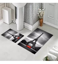 Banyo Halısı Ikili Klozet Takımı Kaymaz Tabanlı (60 xm x 100 cm + 40 cm x 60 cm) 
