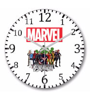 Marvel Avengers    Duvar   Saati Bombeli Gercek Cam