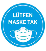 New Jargon - Maske Tak Mavi Renk Sticker Afiş Duvar İçin 35x35cm 5 ADET SYL14