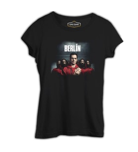 La Casa De Papel - Berlin Red Siyah Kadın Tshirt