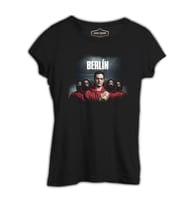 La Casa De Papel - Berlin Red Siyah Kadın Tshirt