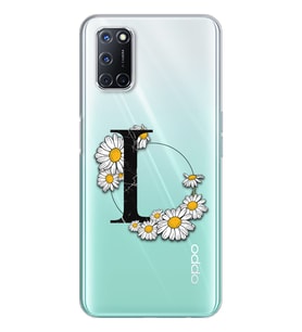 Papatya Harf Tasarım Süper Şeffaf Silikon Telefon Kılıfı Oppo A52-A72 L-Harfi
