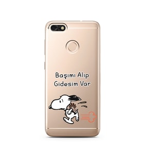 Snoopy Tasarımlı Süper Şeffaf Silikon Telefon Kılıfı Huawei P9 Lite 2017 Mini 