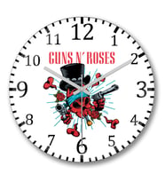 Guns Roses Duvar Saati Bombeli Gercek Cam