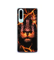 Aslan Neon Tasarım Süper Şeffaf Silikon Telefon Kılıfı Huawei P30 