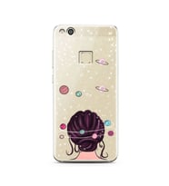 Space Girl Tasarım Süper Şeffaf Silikon Telefon Kılıfı Huawei P10 Lite 