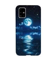 Kılıfland Samsung Galaxy A51 Kılıf Silikon Resimli Kapak Night Moon Stok 1133