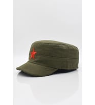 Erkek Castro Şapka Yıldızlı Fidel Castro Kep-Haki