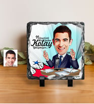 BK Gift Kişiye Özel Bay Spiker Sunucu Karikatürlü Dekoratif Doğal Taş  1