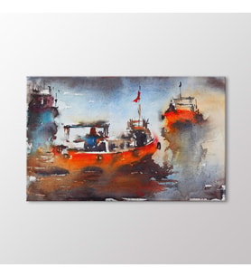 Arty Tablo Suluboya Tekneler Tablo (Karışık)