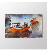 Arty Tablo Suluboya Tekneler Tablo (Karışık)