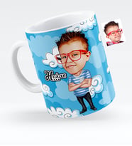 BK Gift Kişiye Özel Erkek Çocuk Karikatürlü Beyaz Kupa Bardak  1