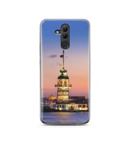 Kız Kulesi Tasarımlı Süper Şeffaf Silikon Telefon Kılıfı Huawei Mate 20 Lite
