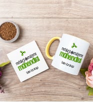 Metalurji Ve Malzeme Mühendisi Sarı Kupa Bardak Ve Bardak Altlığı Seti