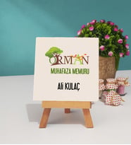 Orman Muhafaza Memuru Tasarımlı Kişiye Özel Hediye Orman Muhafaza Memuru Dekoratif Taş Baskı 
