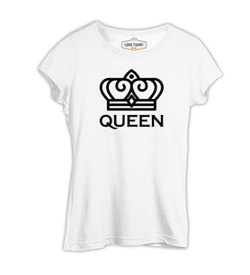 King and Queen - Queen Beyaz Kadın Tshirt