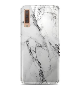 Kılıfland Samsung Galaxy A7 2018 Kılıf Silikon Resimli Kapak Fragile White Marble Mermer Stok 1103