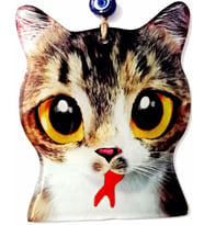 Kedi Desenli Füzyon Cam Duvar Süsü Kedi Severlere Özel Tasarım Hediyelik Eşya