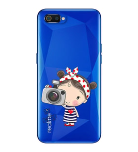 Foto Kız Tasarımlı Süper Şeffaf Silikon Telefon Kılıfı Oppo Realmi C2