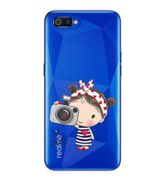 Foto Kız Tasarımlı Süper Şeffaf Silikon Telefon Kılıfı Oppo Realmi C2