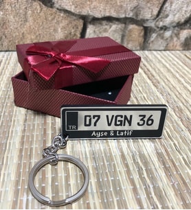 Kişiye Özel Çift Taraf Baskılı Dikdörtgen Plaka Anahtarlık