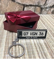 Kişiye Özel Çift Taraf Baskılı Dikdörtgen Plaka Anahtarlık