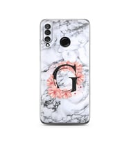 Mermer Çiçekli Harf Tasarım Süper Şeffaf Silikon Telefon Kılıfı Huawei P30 Lite 