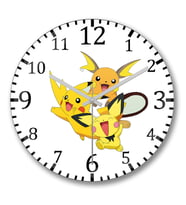 Raichu Pokemon Go Pikachu Duvar Saati Bombeli Gercek Cam