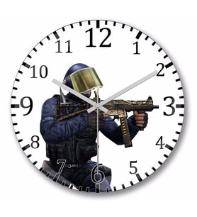 Csgo Counter Strike  Duvar Saati Bombeli Gercek Cam