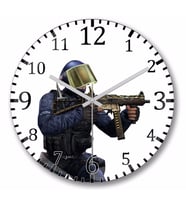 Csgo Counter Strike  Duvar Saati Bombeli Gercek Cam