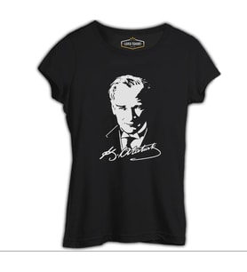 Atatürk - Portre II Siyah Kadın Tshirt