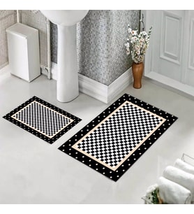 Banyo Halısı Ikili Klozet Takımı Kaymaz Tabanlı (60 xm x 100 cm + 40 cm x 60 cm) 