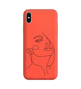 Iphone Xs Çizgi Tasarımlı Turuncu Lansman Telefon Kılıfı