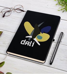 BK Gift Kişiye Özel Dali Tasarımlı Siyah Defter ve Kalem Hediye Seti