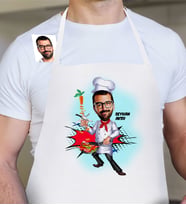 BK Gift Kişiye Özel Chef Karikatür Mutfak Önlüğü  1