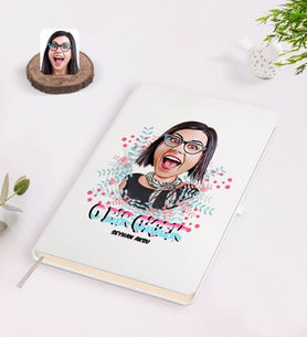 BK Gift Kişiye Özel Kadınlar Günü Karikatürlü Beyaz Defter-6